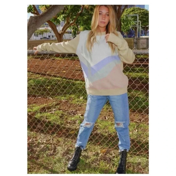 Boho Cactus Knit Sweater | Southwestern Desert Pastel Pullover - Picture 2 of 3